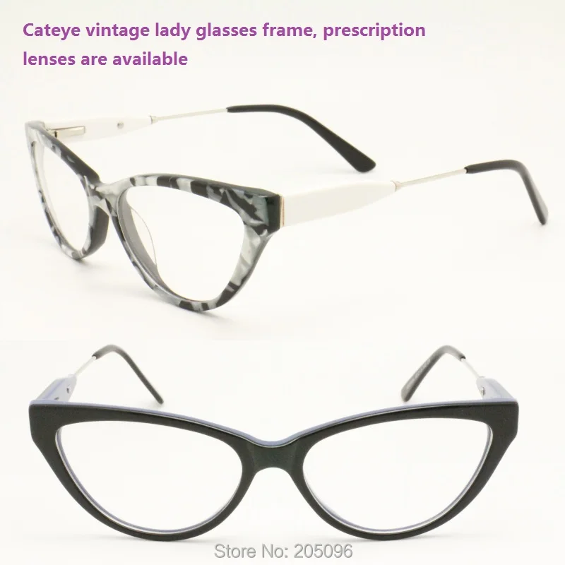 RB26664 classic acetate full rim cateye front flexi hinge combined alloy temple optical glasses