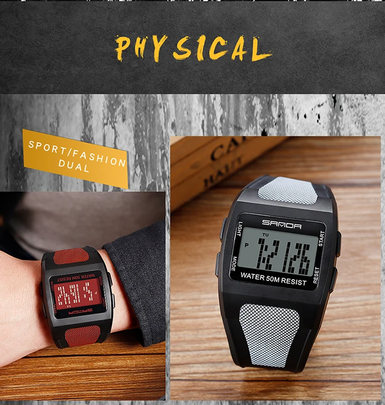 SANDA военные мужские часы Топ бренд класса люкс водонепроницаемые спортивные часы модные цифровые часы relogio masculino