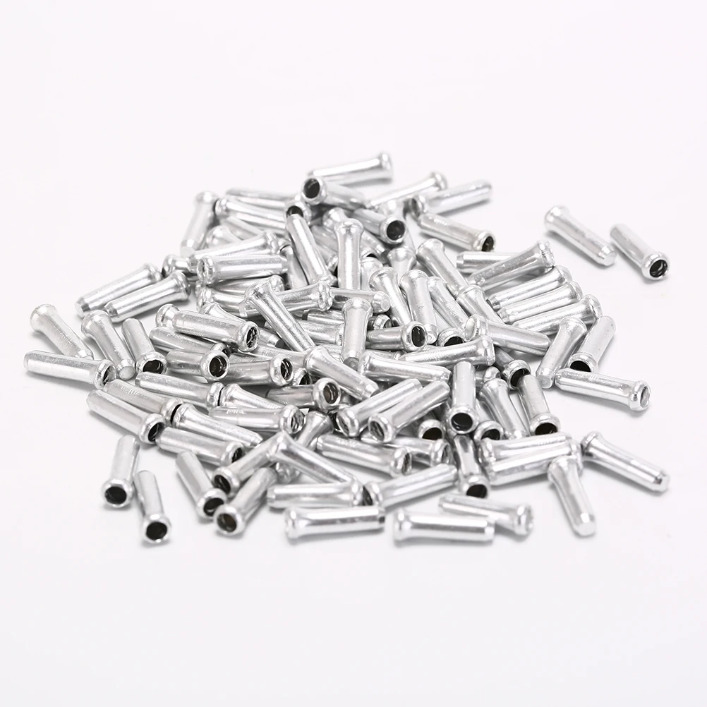 100 stücke Fahrrad Radfahren Bremskabel Endkappe Silber Aluminium 100 stücke Fahrrad Radfahren Bremskabel Endkappe Silber Aluminium
