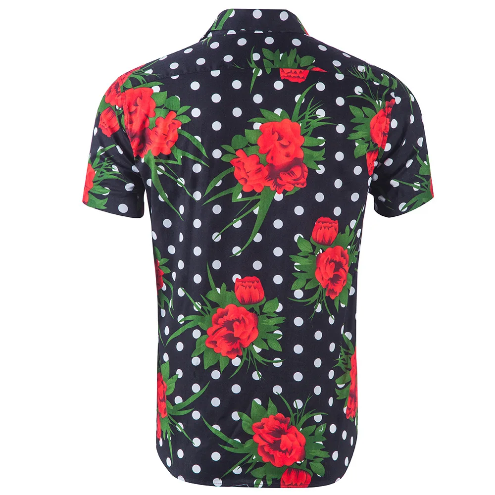 2019 Новый Гавайский мужская летняя рубашка повседневные пляжные с коротким рукавом мужская рубашка мужская ананас с принтом рубашка 2XL