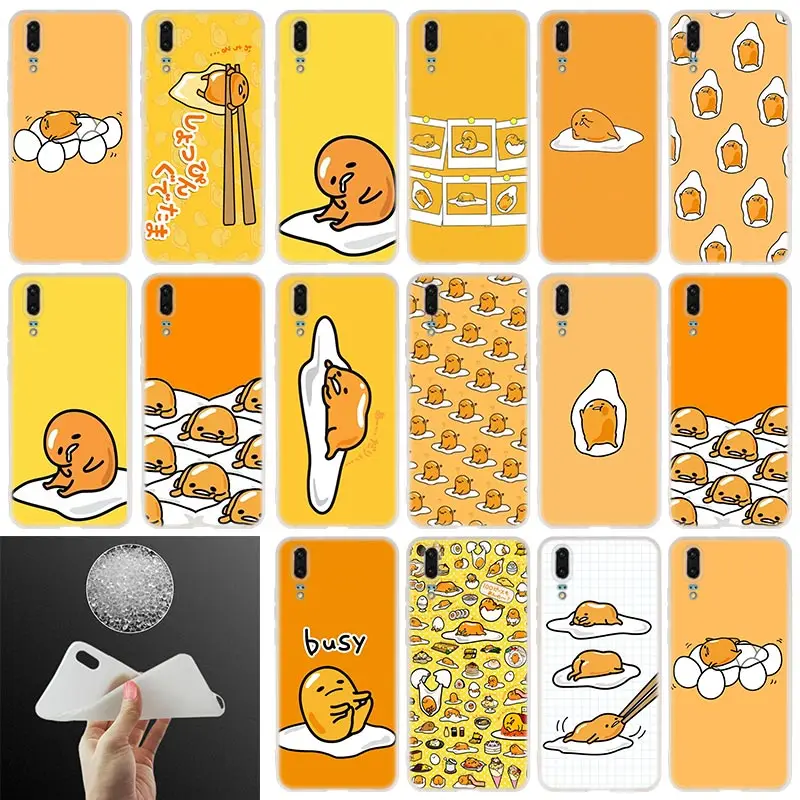 

Silicone Phone Case Cute Gudetama Lazy Egg Line Friends For Huawei P30 P20 P30Pro P10 P9 P8 Plus Lite 2017 P samrt 2019 Cover