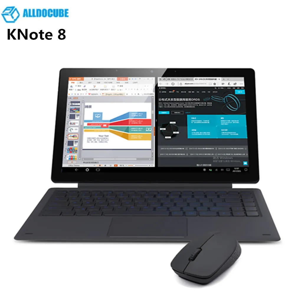 

ALLDOCUBE KNote 8 2 in 1 Tablet PC 13.3 inch Windows 10 Intel Core M3 7Y30 Dual Core 8GB RAM 256GB SSD 2560*1440 Double Cameras