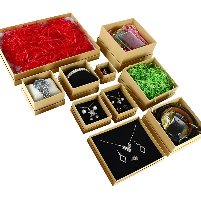 15*13.5*3cm 12pcs/lot Kraft Paper box for jewelry set Paper Jewelry