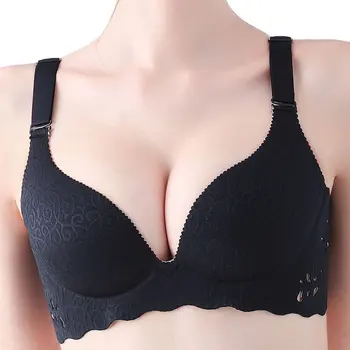 

Women Hollow Out Bra Wire-free 4 Rows Buckle Adjustable Detachable Straps Bras XRQ88