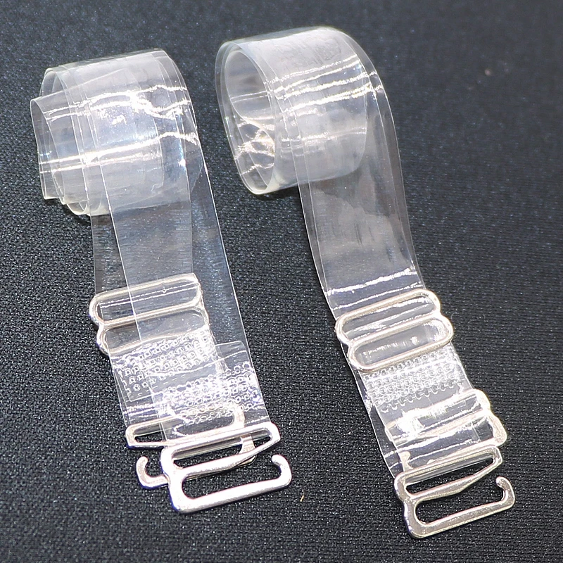

3 Pairs Metal Buckle Lady Bra Straps Belt Elastic Transparent Silicone Bra Straps Adjustable Baldric Intimates Accessories D0002
