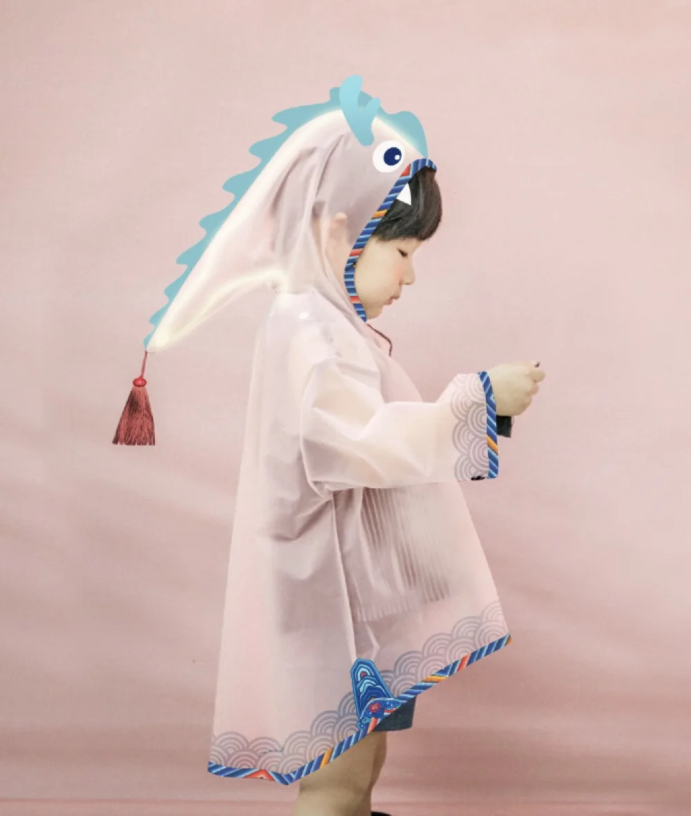 

Foreign Trade Original Single 3D TransparenT Waterproof and Windproof Raincoat Cartoon Kids Rainwear Cute Children's Rainwear