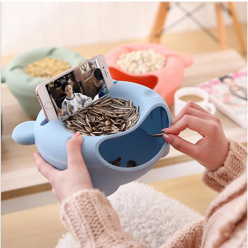 Creative Phone Accessories Melon Seeds Candy Plate Dried Fruit Boxes Storage Box Fruits Organizer Universal Mobile Phone Holder