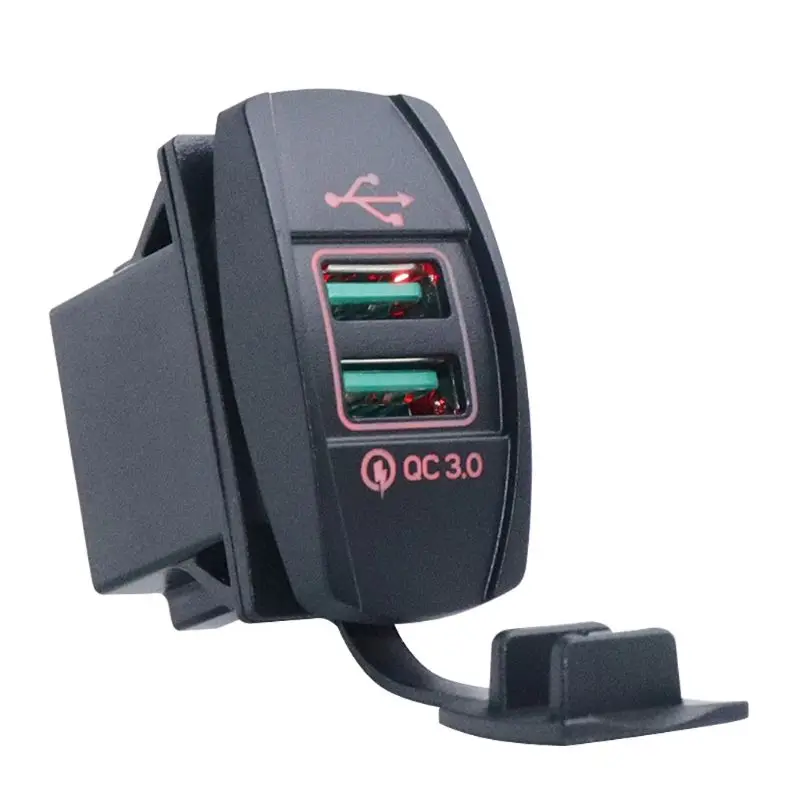  DIY Dual USB Quick Charge 30 LED Schnelle Ladegerät Power Adapter für 12 V/24 V Auto Boot Motorrad 