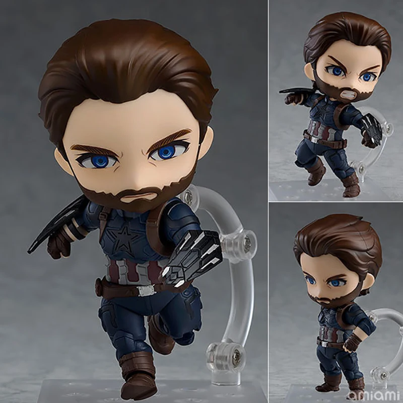 Marvel Мстители Бесконечность войны Nendoroid 923 Капитан Америка милый Kawaii супер ПВХ фигурку Коллекционная для детей игрушки