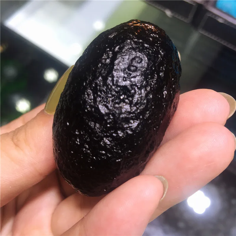 Moldavite Чешский метеорит ударный стеклянный бисер грубый камень кристалл
