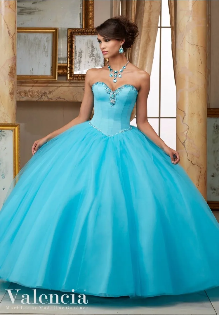 New Arrive Light Blue Quinceanera Dresses Sweetheart vestidos 15 anos