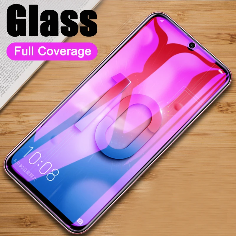 Защитное стекло закаленное фиолетового цвета для Huawei Honor 10 lite Light 20 pro P30 P20 8x
