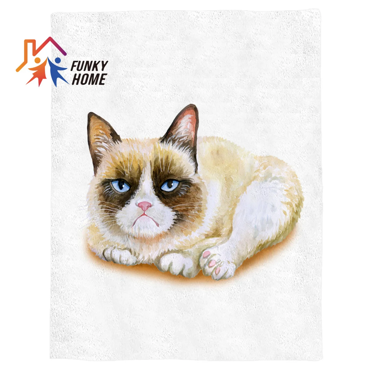

Funkyhome Customized Throw Blanket cat Printed Fleece Blanket for Beds Home Textile Blankets