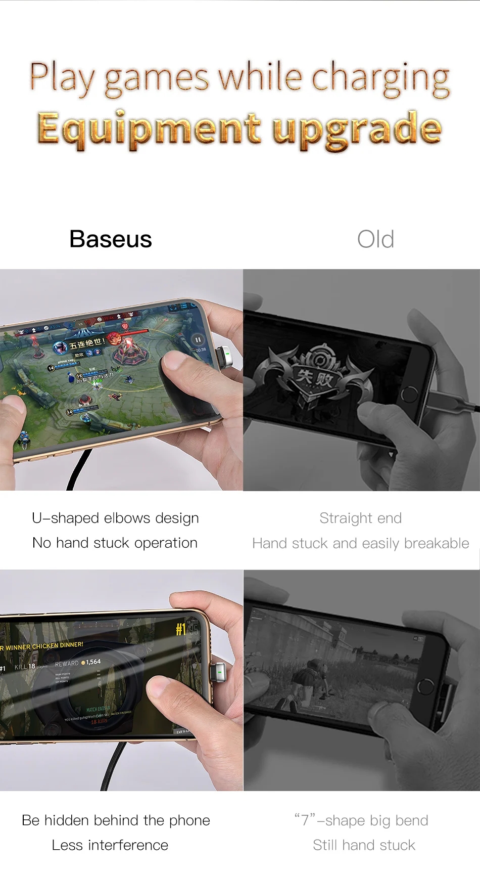 Usb-кабель Baseus для iPhone Xs Max Xr X 2.4A u-образный светодиодный светильник кабель для быстрой зарядки для iPhone 8 7 6 5 iPad кабель для передачи данных
