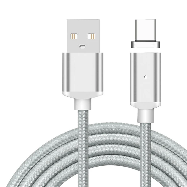 Магнитный кабель usb type C USB-C type-C USB быстрое зарядное устройство магнитный кабель для samsung S8 S9 Plus Note 8 A3 A5 зарядный кабель - Тип штекера: Silver