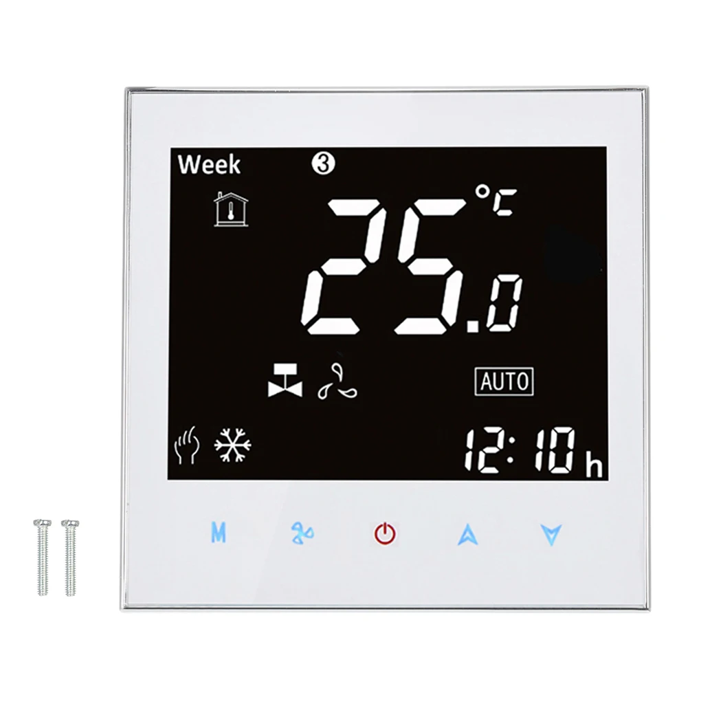 

BAC-2000ALT Air Conditioner Temperature Controller Mirror Face Timing Programmable 2 Pipe Thermostat LCD Touch Screen
