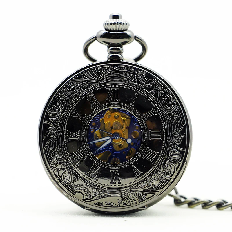 

Fashion Antique&Vintage Mechanical Pocket Watch Men Antique Chain Necklace Casual Skeleton Pocket Fob Unisex Watches PJX1133