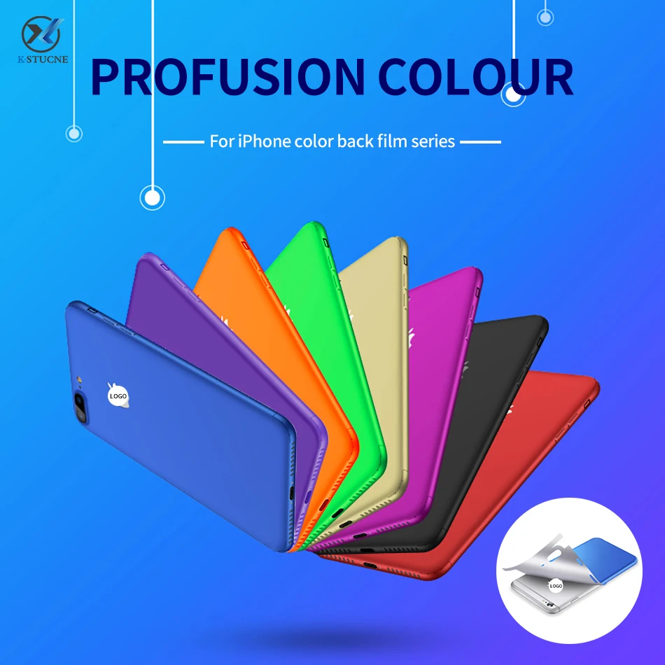 

Cool Ice Surface For iPhone 7 8 X XR Back Film Thin Screen Protector Protective Cover Stickers Color Paster Rear Decorative Film