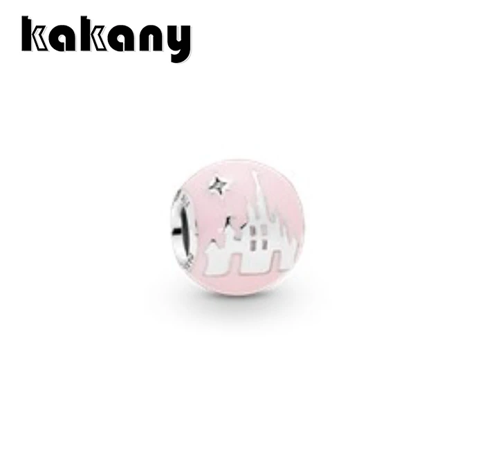 

KAKANY New Pink Castle Charm Beads Suitable for Original Style Bracelets and Necklaces Original DIY925 Sterling Silver Jewelry