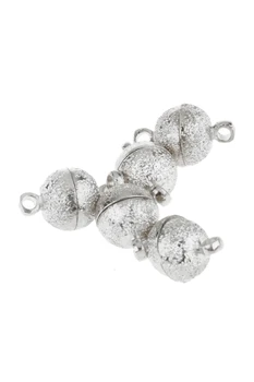 

Wholesales 5X Magnetic Snap Closure 8mm Silver Ball Necklace Clasp Chain
