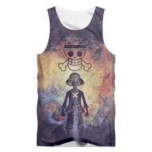 Аниме Singlet для мужчин Забавный принт одна деталь 3d Tanktops Hombre хип хоп Высокая уличная рубашка без рукавов Фитнес Одежда Прямая поставка