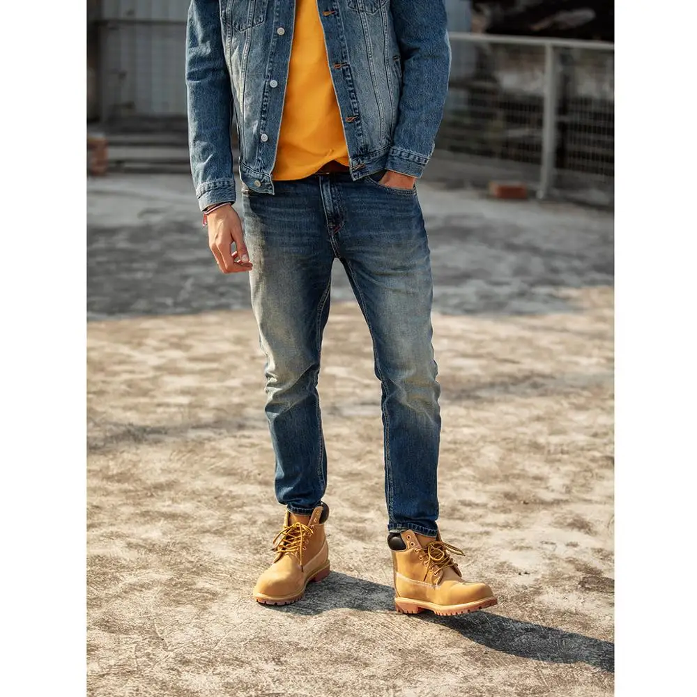 Goede SIMWOOD Gewassen Slim Fit Jeans Mannen Klassieke Vintage Hoge Kwaliteit 2019 herfst herfst Nieuwe Casual Streetwear Denim Broek 190026