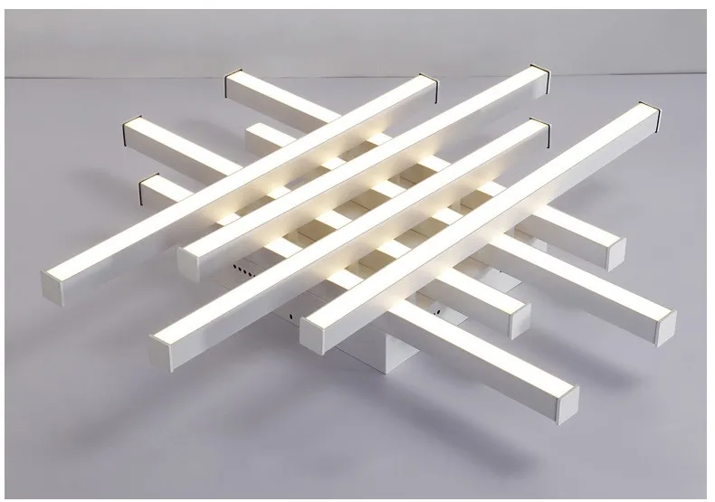 Современные Геометрические из металла затемнения светодиодные светильники потолочные блеск акрил Гостиная светодиодный потолочный