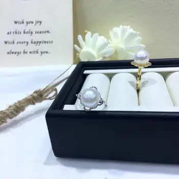 

NEW ARRIVAL 925 Sterling Silver Adjustable Ring Settings Base Findings Mountings Parts for Oyster Pearl Corals Jade Beads Stones