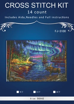 

e river campground Counted Cross Stitch DMC Cross Stitch DIY Unfinished Cross-Stitch Kit Handmade Embroidery Needlework
