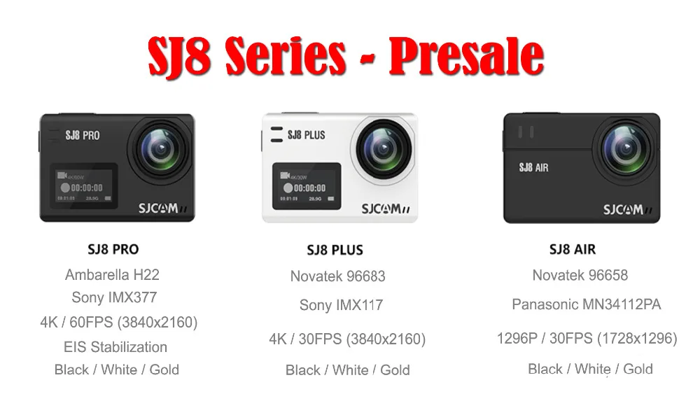 SJCAM SJ8 Pro/SJ8 Plus/SJ8 Air WiFi шлем Спортивная Экшн-камера DV-Presale(маленькая Розничная коробка включает простые аксессуары