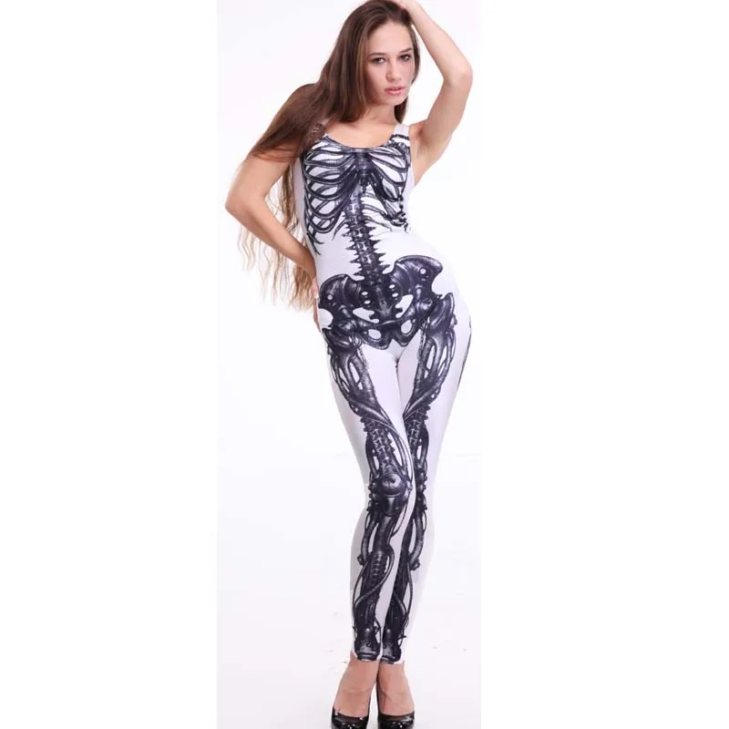 SEXY rompers womens Jumpsuit MECHANICAL BONES Catsuit Teddy Plus Size