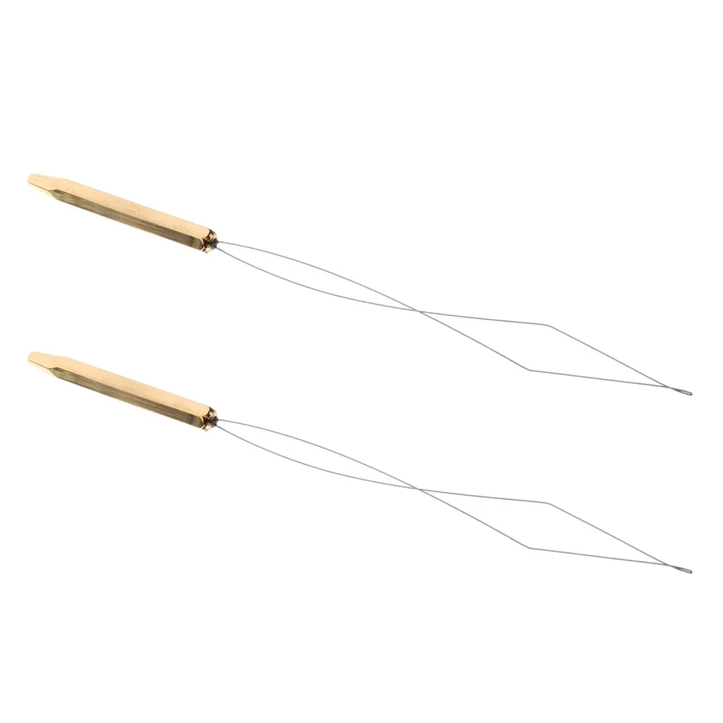 2 Pieces Stainless Steel Fly Tying Bobbin Threader for Fly Fishing Compatible with Bobbins