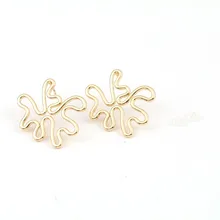 DoreenBeads, серьги-гвоздики из цинкового сплава, серьги-гвоздики, фурнитура, необычное золото 28 мм x 26 мм, размер стойки/проволоки:(21 калибр), 10 шт