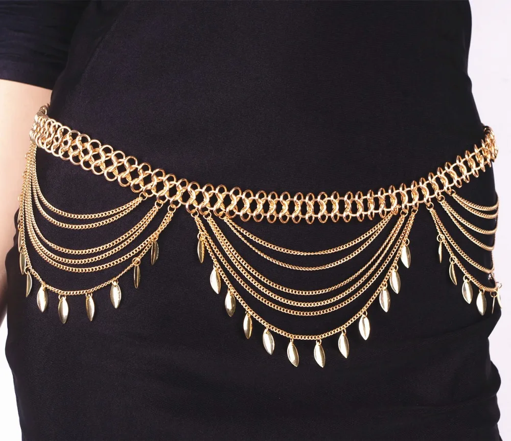 Leaf Boho belt Waist Chain Tassel Belly Chain Women Gypsy Turkish Metal