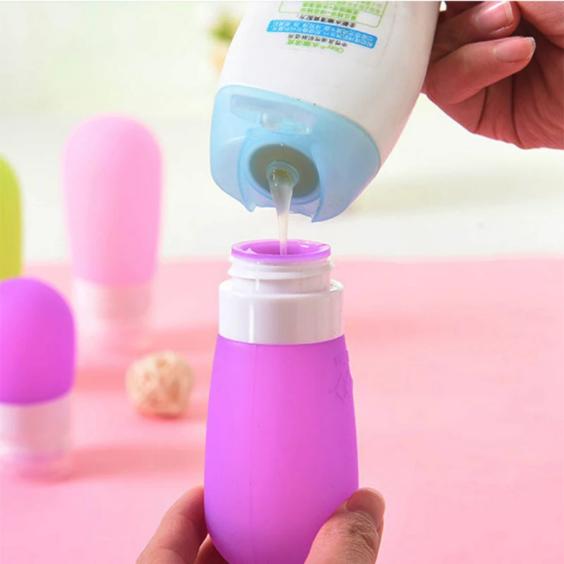 

38ml/80ml Empty Silicone Travel Packing Press Bottle For Lotion Shampoo Bath Container Storage Bottle