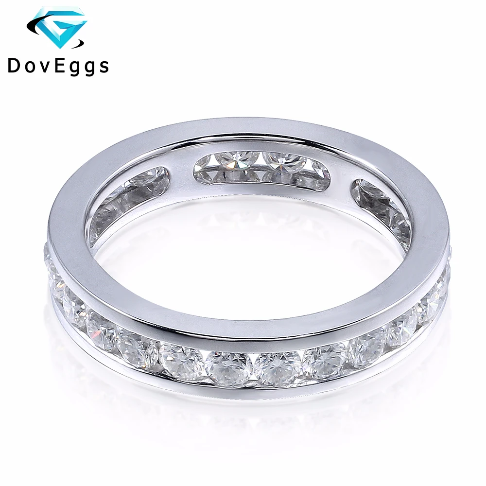 

Luxury 1.6 Carat ctw 2.5mm Engagement Band Wedding Lab Grown Moissanite Diamond Band Genuine 14K 585 White Gold Free Shipping