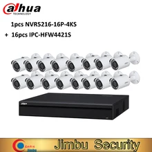 Dahua система наблюдения 16ch NVR рекордер 1 шт. NVR5216-16P-4KS2 16poe порт H.265 и 16 шт. IPC-HFW4421S ip-камера Объектив 3.6мм