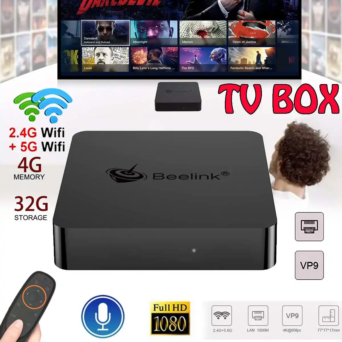 

Beelink GT MINI-A S905X2 4GB DDR4 32GB TV Box 5G WIFI bluetooth 4.0 Support Voice Remote Control Netflix 4K Youtube