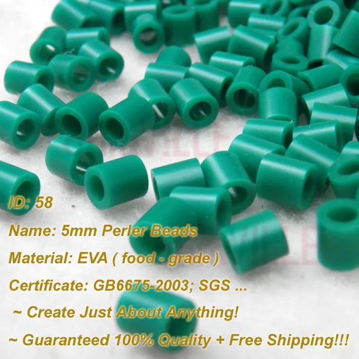 

5mm Perler Beads ( Green - Id:58 ) Hama Beads, Fused Beads ~ Create Just About Anything ~ 100% Quality + Free Shipping!!!