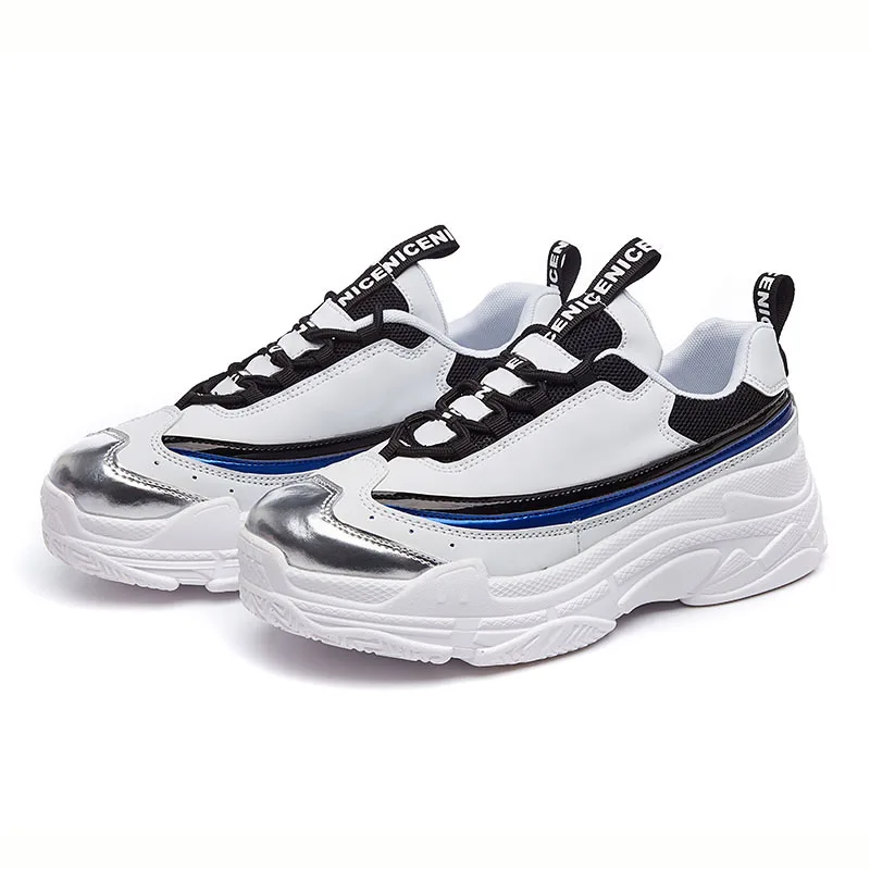 Moipheng/кроссовки на массивном каблуке; женская дышащая Баскетбольная обувь; повседневные женские белые кроссовки на платформе; zapatos mujer; женская обувь на танкетке - Цвет: black