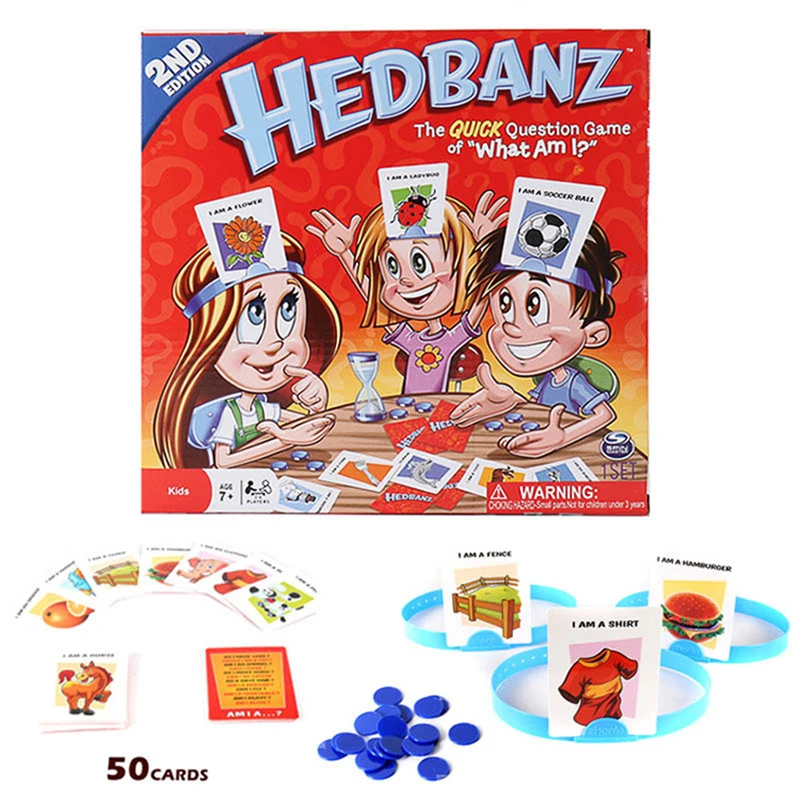 Hedbanz игра быстрый вопрос о том, что я карты смешная настольная игра гаджеты дети-родители интересно догадаться, кто новинка игрушки