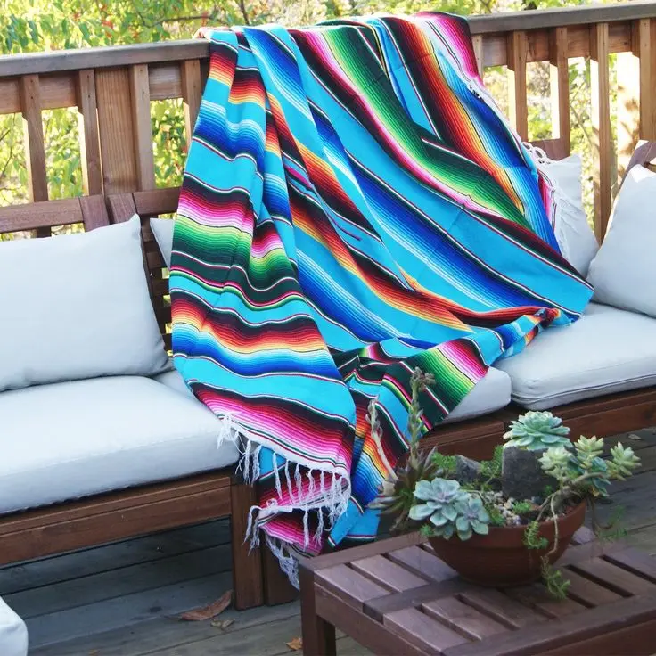 

Magic Serape Blanket Stripe Blanket Table Cloth Mats Beach Towel Sofa Fabric Blanket Mutifunctional Throw High Quality Luxury