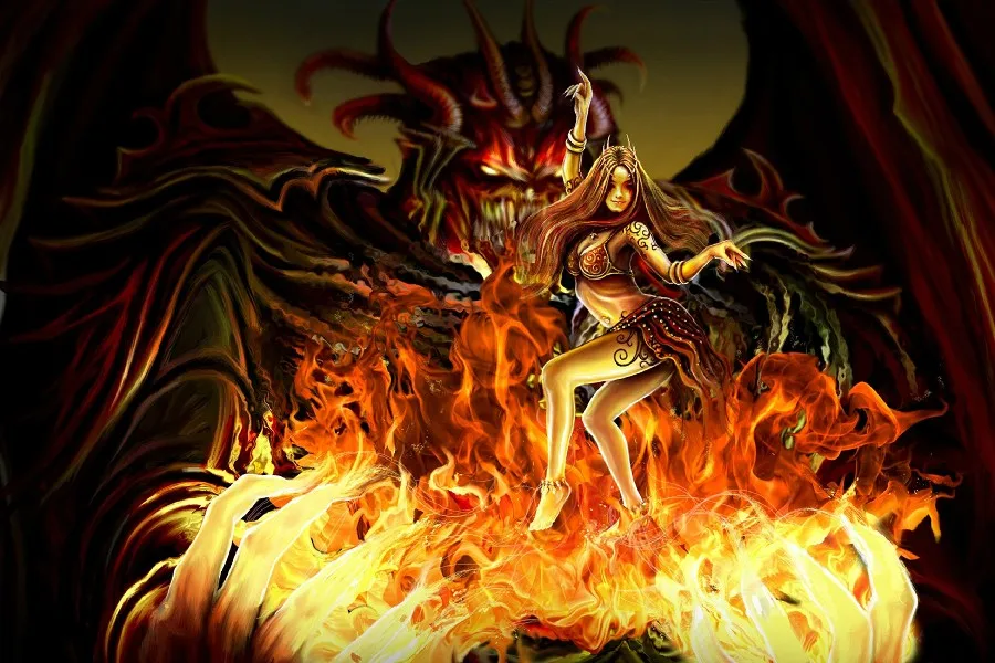 Diy Frame Fantasy Dark Demon Women Fire Drogon Art Cloth Silk Art Wall Poster And Prints Posters And Prints Prints And Postersart Wall Aliexpress