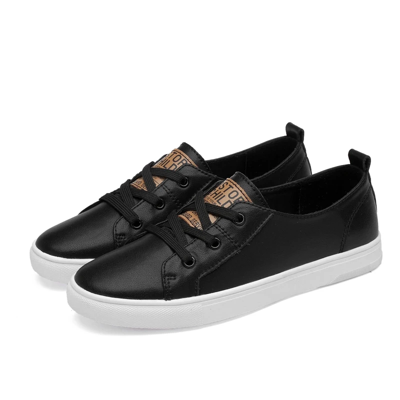 

BONJEAN New Comfortable Casual Shoes Mens Genuine Leather Shoes women Lace-Up Brand Fashion Flat Loafers couple Shoe