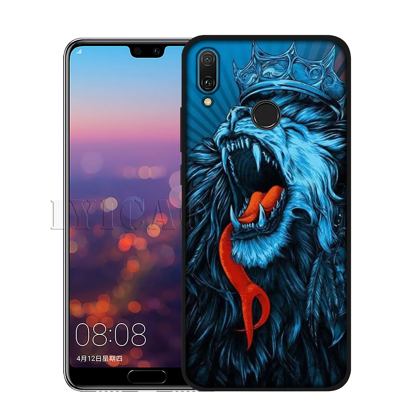 Мягкий чехол IYICAO bear tiger lion для huawei P20 Pro P10 P8 P9 P30 Lite Mini P Smart - Цвет: 4