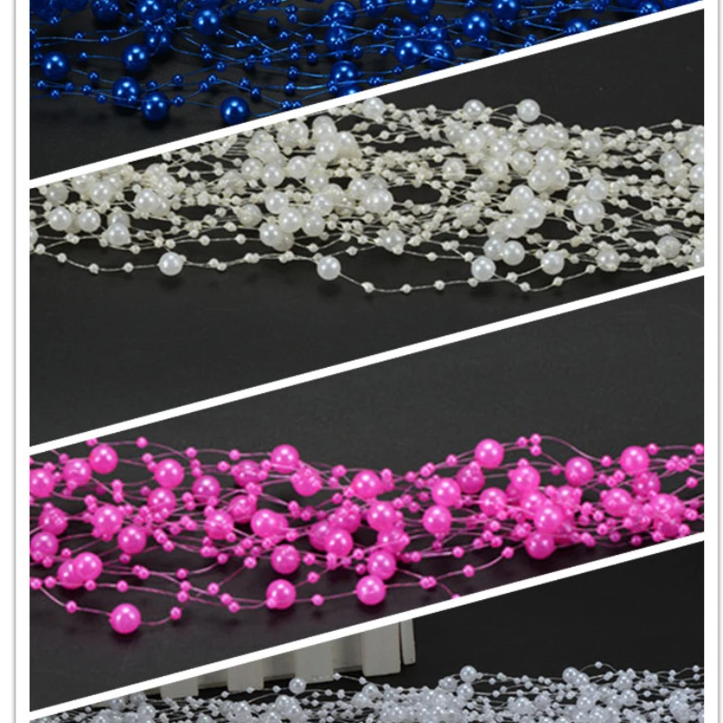 1 Meters Fishing Line Artificial Pearls Beads Chain Garland Flowers DIY Wedding Party Decoration Products Supply