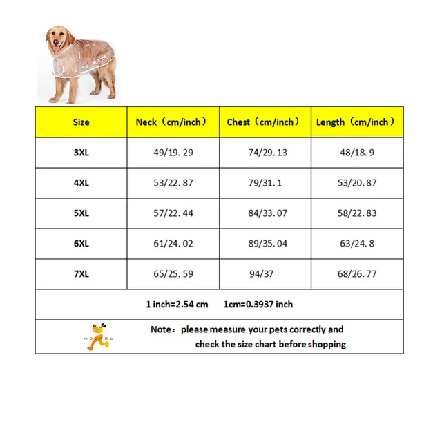 HOOPET Dog Raincoat Transparent Pet Dogs Clothes Waterproof Rain Coat With Hoody For Large Dogs Rainwear Waterproof Cloak Cloth