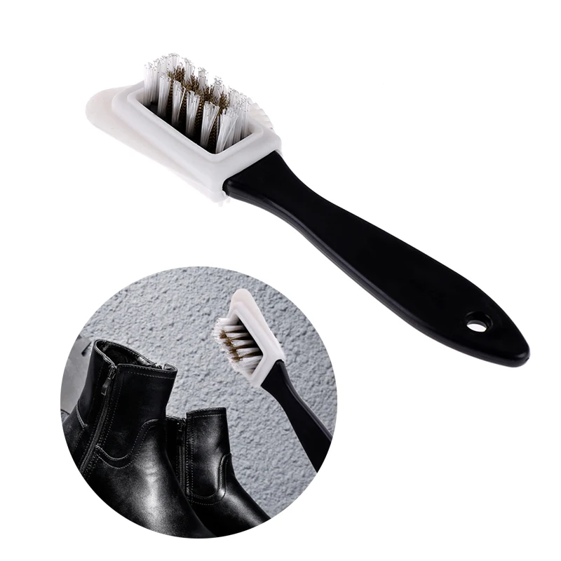 3 Side Suede Shoe Brush Cleaning Brush And Rubber Eraser Set Black S Shaped Shoes Cleaner For Suede Nubuck Boot Shoe