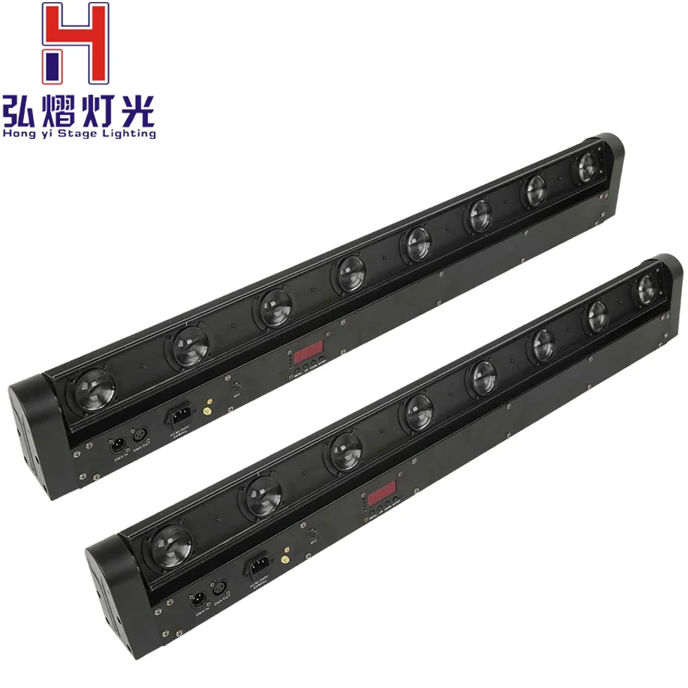

2pcs/lot DMX 8x12w RGBW 4in1 Cree LED Beam Moving Head Light Bar Club DJ Wash Stage Spot
