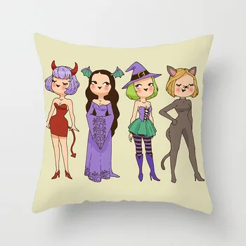 

Fuwatacchi Cartoon Girls Cushion Cover Dog Astronaut Cute Printed Sofa Throw Pillow Cover Car Chair Home Decorative Pillow Case